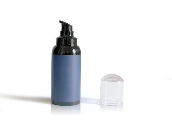 Men's Empty Skin Care Bottles , Dark Blue Airless Treatment Pump Bottle