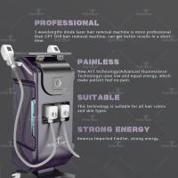 Máquina soprano indolor para depilação a laser de diodo triplo comprimento de onda vertical