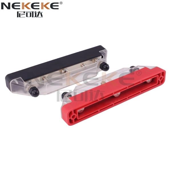 BB1928C-3P Waterproof Marine Bus Bar Terminal Block with 300V AC/48V DC Rating and Flame Retardant PA66 Base