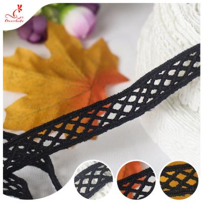 Bilateral Black Lace Trim Pure Poly Rhombus Mesh Lace Ribbon For Diy Creation