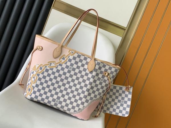 Tahiti limitou sacos marcados feitos sob encomenda Louis Vuitton Neverfull quadriculado milímetro