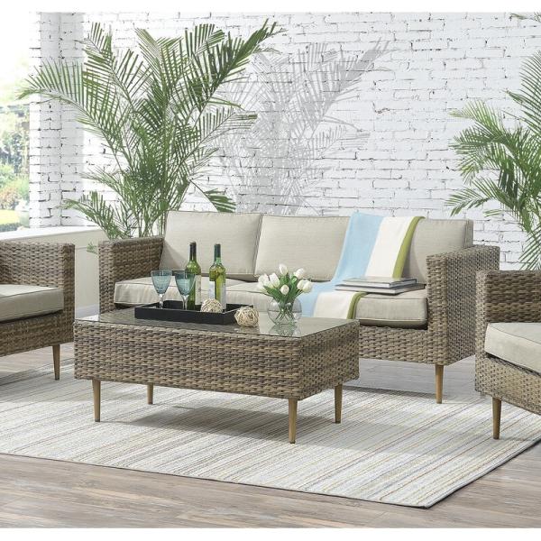 27.5'' H X 30'' W X 29'' D Chair Size Rattan Garden Furniture Set for Outdoor Living