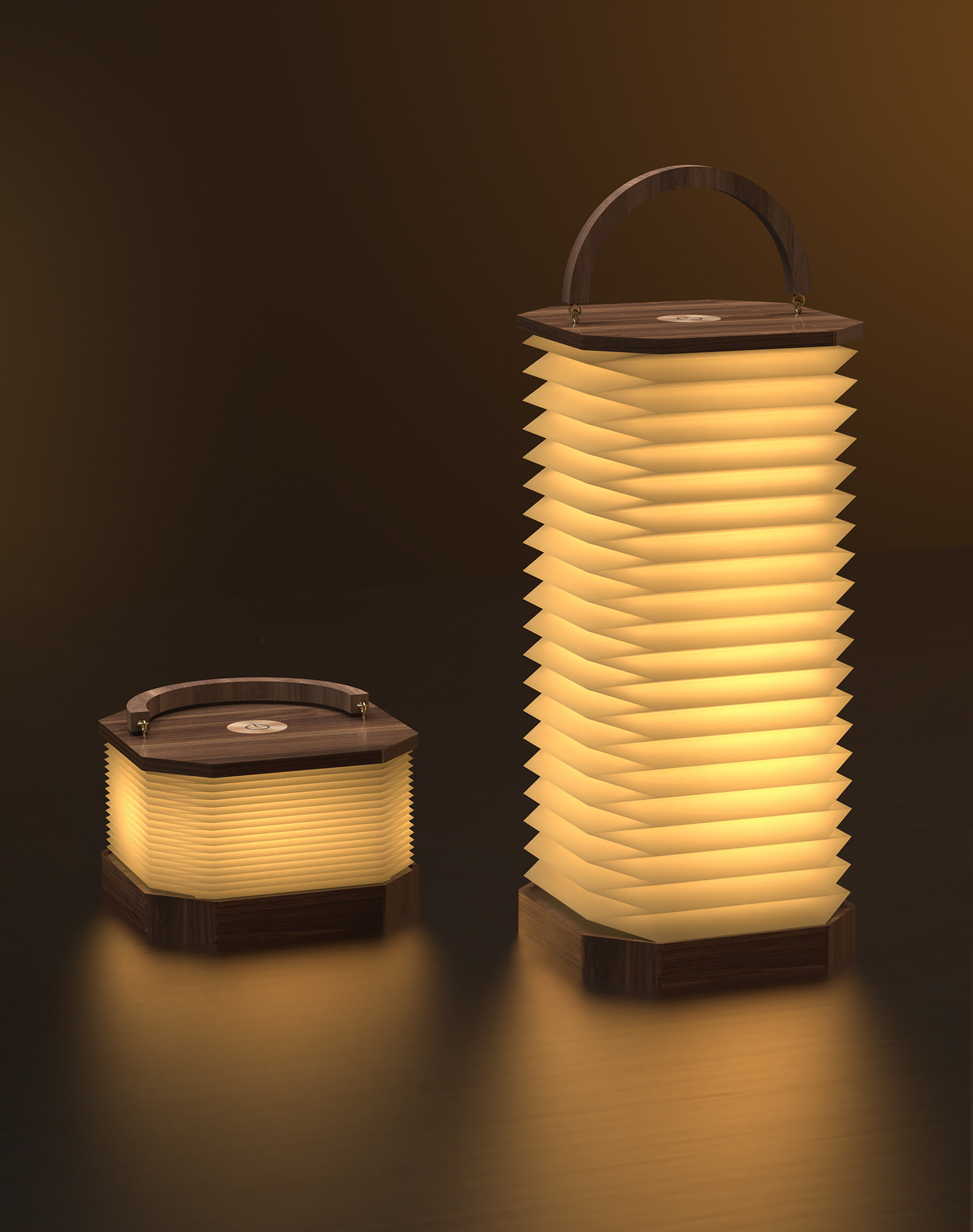 ODM Gingko Smart Accordion Floor Lamp Wooden LED Reading Light For Bedroom