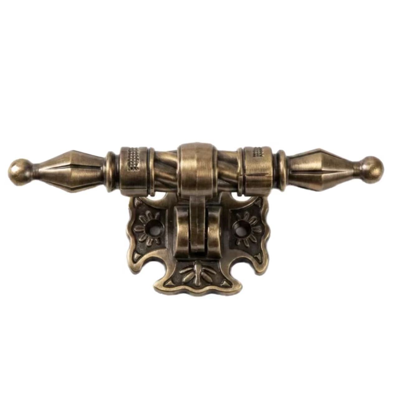 Antique Brass Zamak Casket Handle, European‑Style Decoration with Steel Twist Tube