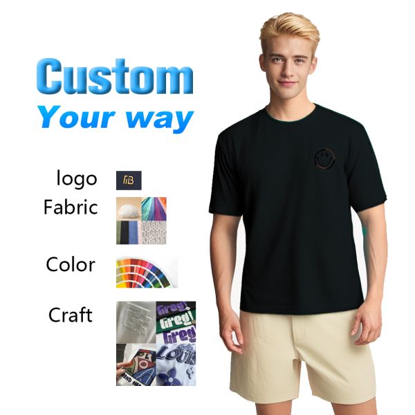 Custom Wholesale Printing Cheap Blank t Shirt Printed Cotton Plain T-shirt Bulk Plain Black Tshirts