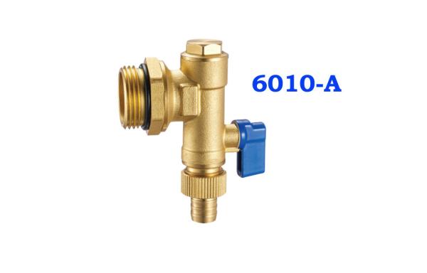6009-A+6010-A Manifold Parts packed for Main Supply Automatic Air-vent plus Flushing Drain Valves with G1/2 Nut Threads