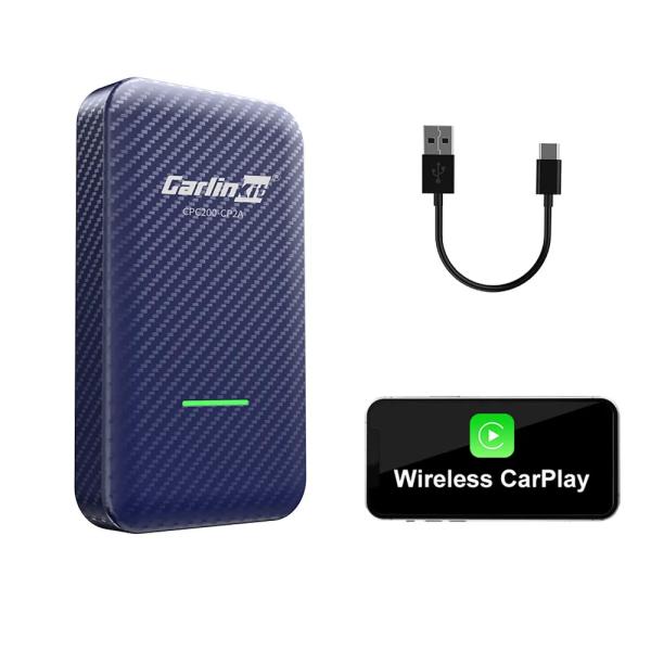 CP2A Wired to Wireless Adapter Carplay Android Auto 2 In 1 Adapter Dongle Plug and Play iPhone 6 iOS 10 above