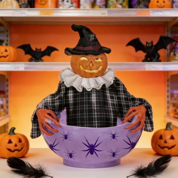 25cm Width and Height Halloween Candy Bowl Made of Eco-Friendly Materials and Waterproof for Holiday Parties