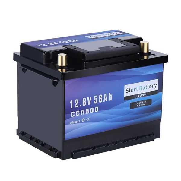 12V 56Ah LiFePO4 Starting Battery 500CCA Bluetooth Marine RV Truck Lithium Battery With Smart BMS