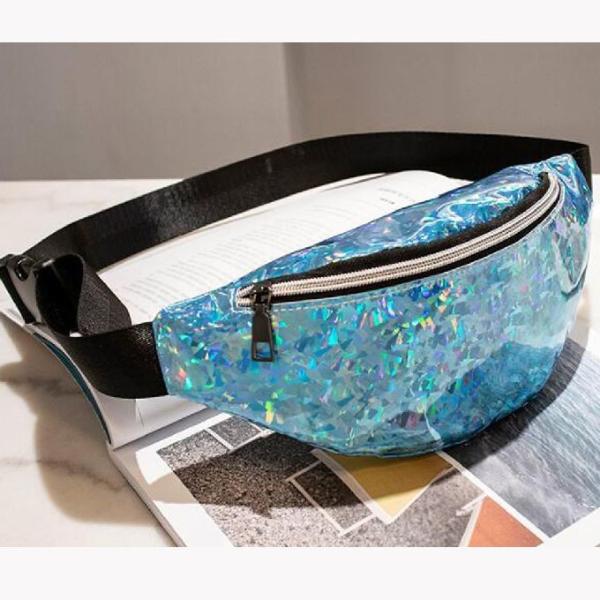 O falso cobre saco Sequined da cintura dos homens das mulheres com fecho de correr