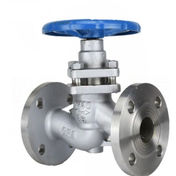 CF8 Stainless Steel Flanged Plunger Globe Valve Straight Type Chemical Corrosion Resistant Stop Valve