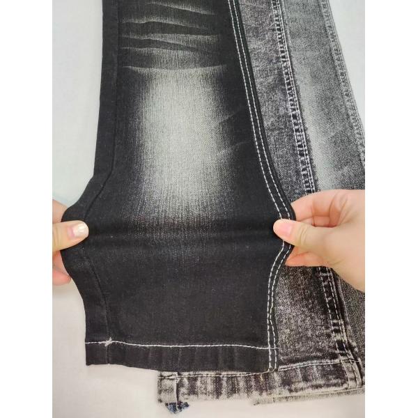 Noir/noir 75% coton haut Spandex slub 9,4 oz tissu denim 9,4 oz pour les jeans pour femmes