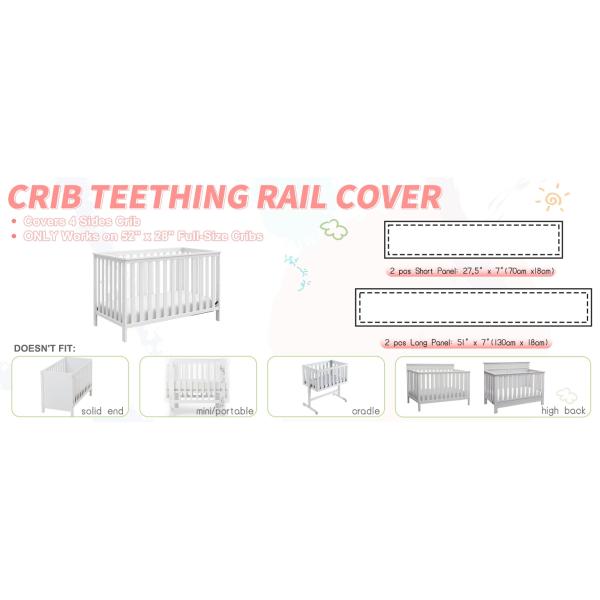 Juego de 4 piezas de funda protectora para barandilla de cama de bebé de poliéster morado