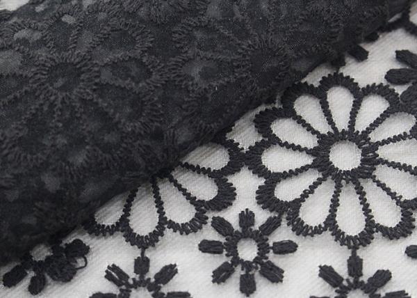 Tela floral de morte bordada do poliéster de Organza do laço da tela do laço para vestidos