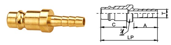European Type Parker Quick Disconnect Couplings Pneumatic In Brass LSQ-DG