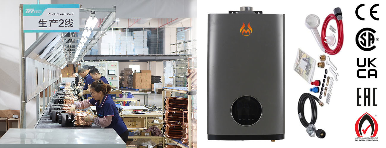 NG Type Forced Exhaust Gas Water Heater 16L 20L 24L For Commercial