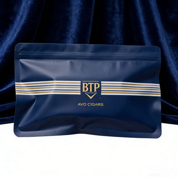 Custom Printed Heat Seal Food Grade Cigar Packaging Pouch Moisture Proof Resealable Three Side Sealed Bag for Premium Cigars