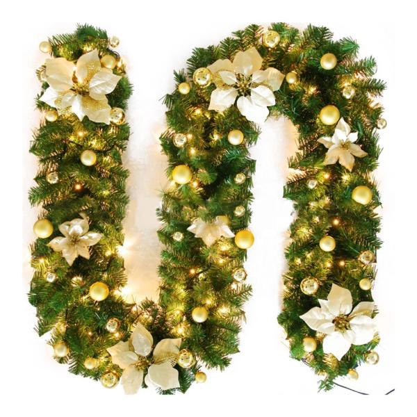 Eco Friendly Artificial Christmas Tree Garland Rattan Holiday Home Decor