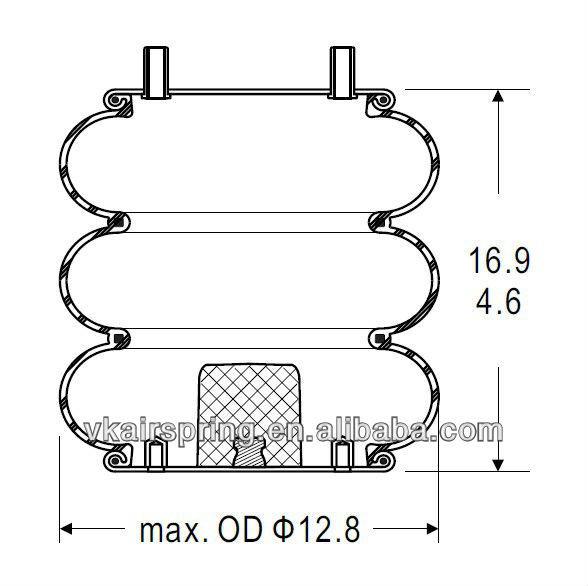 Triple Convoluted Air Spring/Air Suspension W01-358-7998/FT330-29 548 W01-358-7998