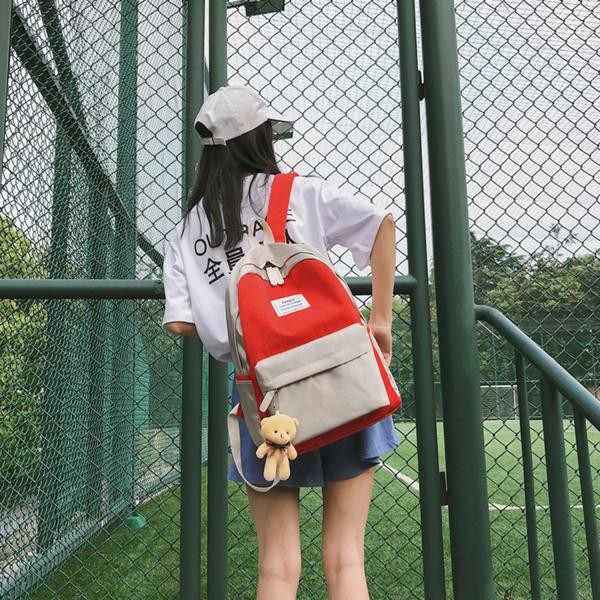 2018 summer new harajuku fresh contrast color student fashion pack Korean version fashionable simple backpack