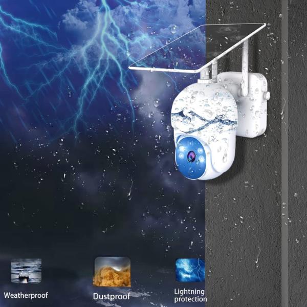 Outdoor Solar Power Waterproof Smart Camera Two Way Voice Intercom PIR Motion Detection