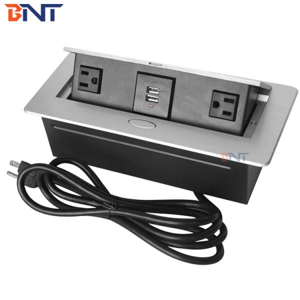 pud tabletop mount 2-gang universal power cube socket with usb charge for office table