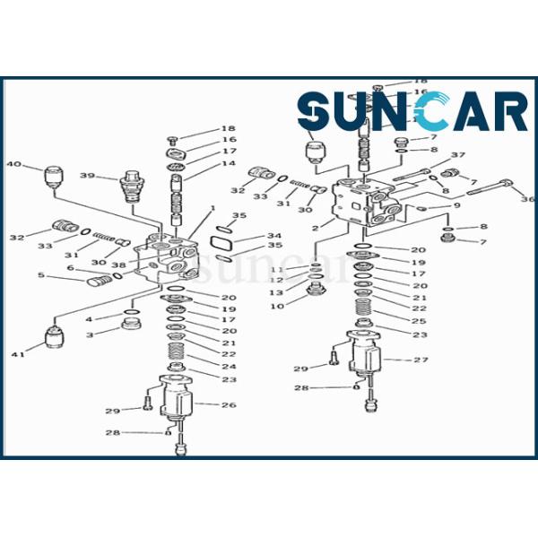 700-82-38000 Loaders Main Valve Seal Kit Komatsu WA180-1 Control Valve Assy