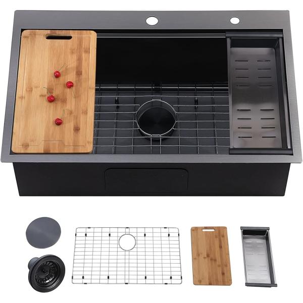 Кухня 33X19 сельского дома медленно двигает верхняя раковина рабочего места держателя