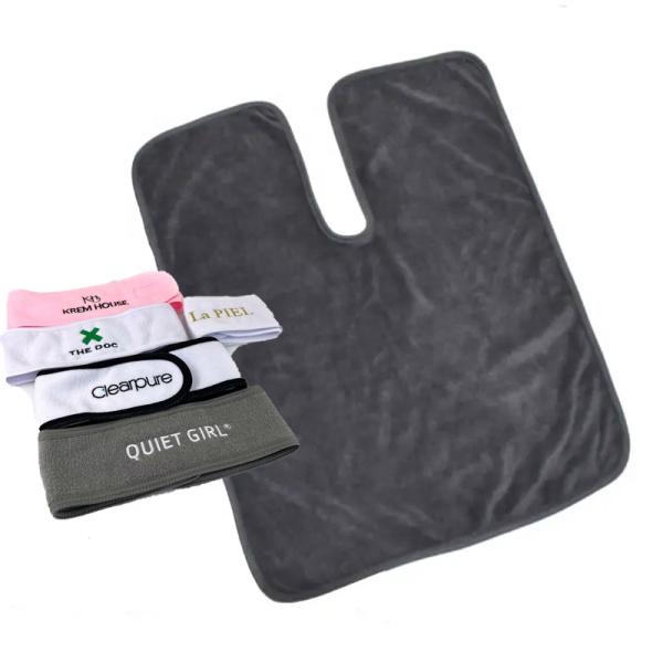 Logo personnalisé en microfibre salon de beauté spa serviette faciale 40 * 50cm ou taille personnalisée