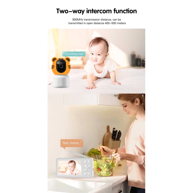 Smart Baby Pet Surveillance Camera Monitor with Two Way Communication Infrared Night Vision Remote Monitoring Through Tuya App