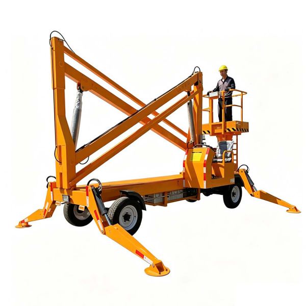 50 Towable Boom Lift Platform For Residential Roofing Installation UKCA Certificated