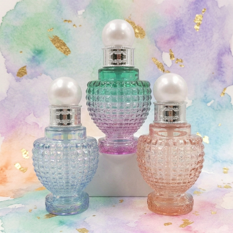 Glass Bottles Empty 60ml Makeup Body Lotion Cosmetic Pump Pineapple Shape
