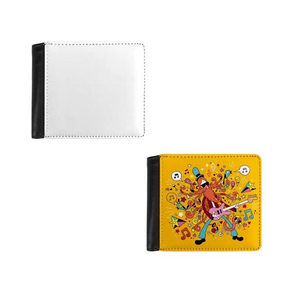 Sublimation Leather Flap Wallet Custom Bifold Wallet For Men