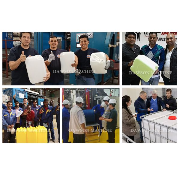4 Screw Heating Zone Plastic Blow Molding Machine HDPE Jerrycan Bottle Production Line Clamping Force 270 KN Technology