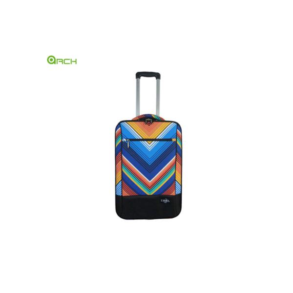 Printing Polyester Trolley Bag Soft Sided Luggage with One Front Pocket