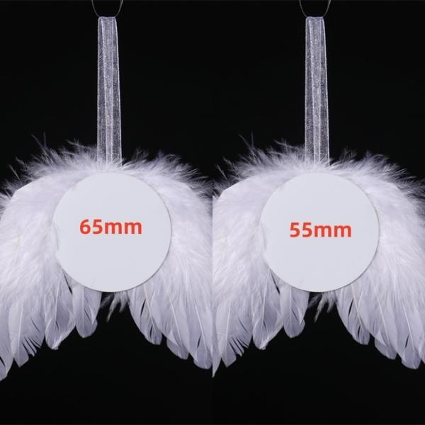 Customized Logo Angel Wing Xmas Hanging Ornaments Sublimation Blank Feather Wing Christmas Wedding Party Decoration