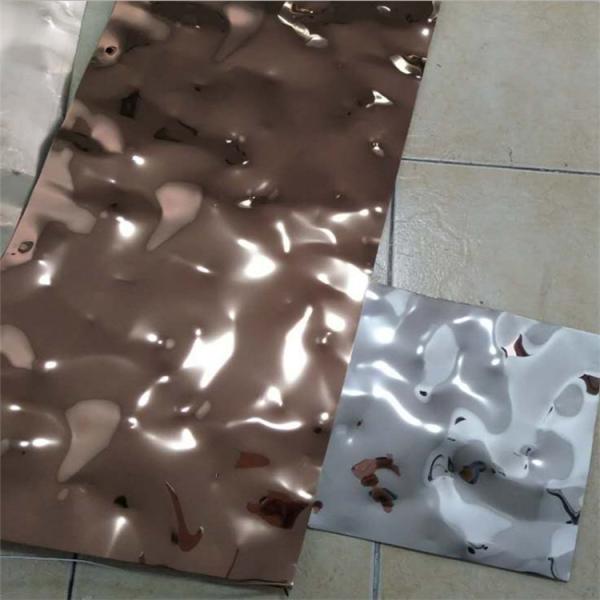Ripple Stainless Steel Sheets Gold Mirror Finish For Facade Wall Cladding  Curtain Wall Ceiling 201 304 316