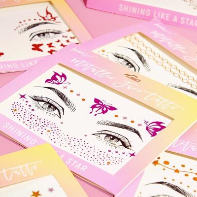 Lovely Kids Personalized Tattoo Stickers Multicolored Glitter Tattoo Stickers