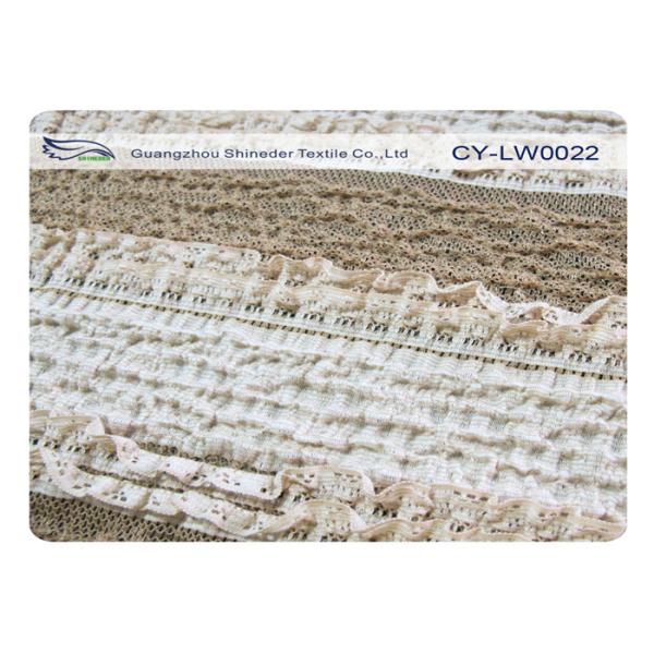 Cotton Nylon Spandex Streth Lace Fabric For Underwear Nightwear SGS CY-LW0022