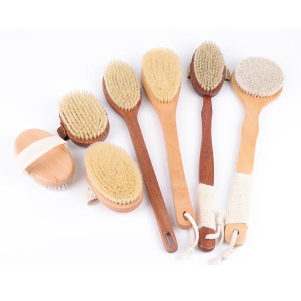 Cepillo para la piel seca Peinillos para el jabalí Cepillo de baño para bebés Cepillo para el cuerpo Limpieza de espalda Exfoliante Cepillo de baño