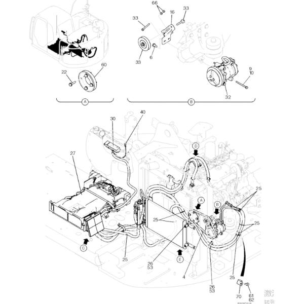 YX91V00001F1 Compresseur KOBELCO Pièces de rechange pour excavatrice pour ED150 ED160