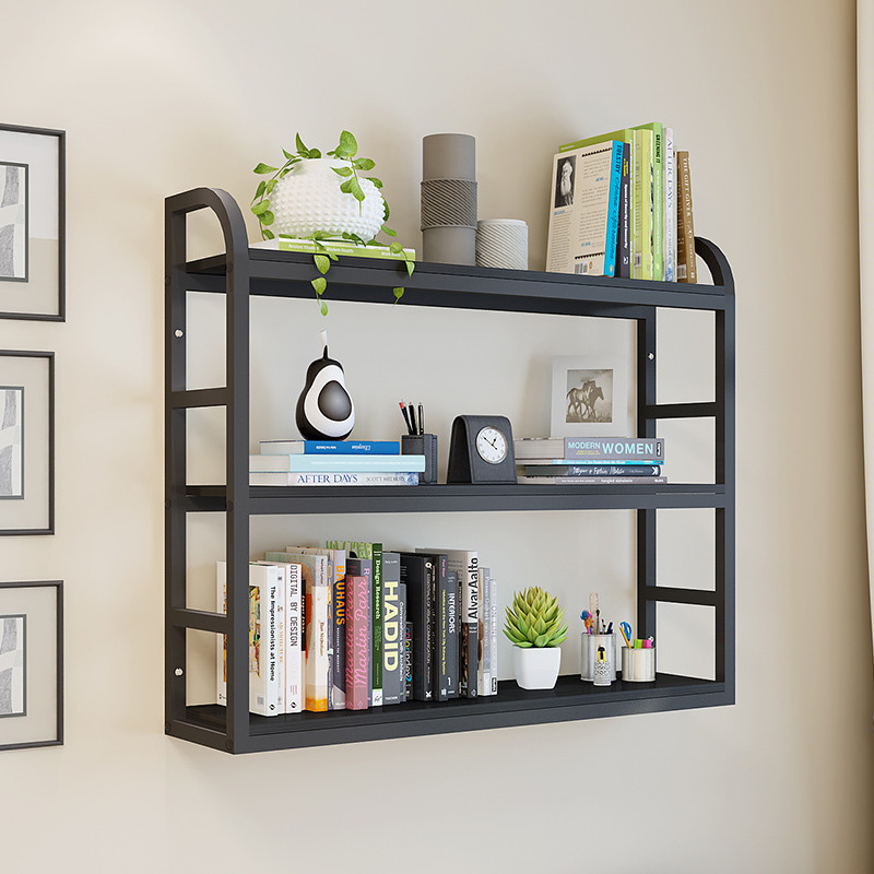 Etagere Mural Wooden Wall Hanging Shelves 3 Tiers Floating Wall Shelf for Living Room