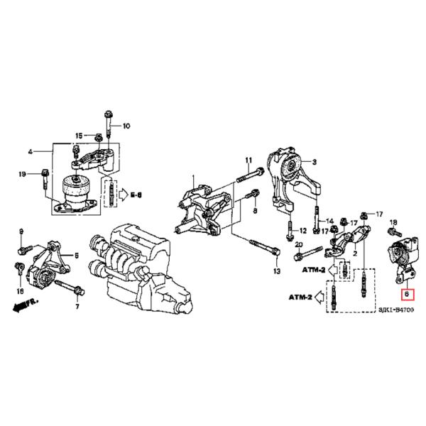 Transmission Rubber Engine Mounts 50850-SFE-003 Honda Odyssey 2.4 L RBI 2005-2008