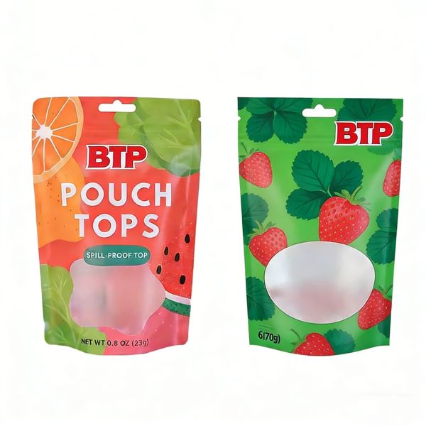 Custom Disposable Food-Grade Snack Bags Hang Hole Clear Window Moistureproof Stand-Up Zipper for Freshness Lock Hot Stamping