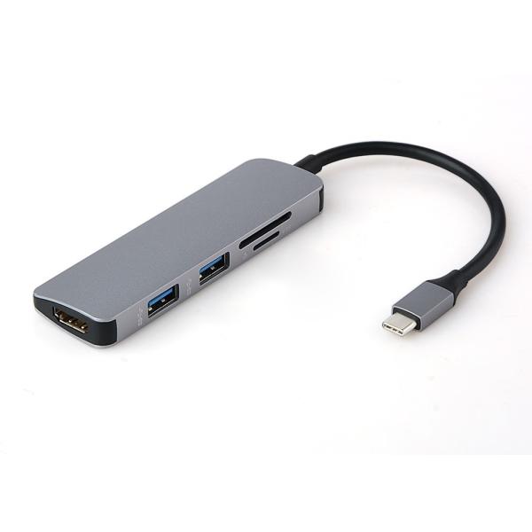 Micro SD TF Slot 5 Watts 3840 * 2160 30HZ 5 IN 1 Type C Adapter