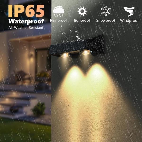 LEDs com 15 horas de tempo de trabalho IP65 Nível à prova d'água LEDs brancos RGB quentes Fonte de energia solar