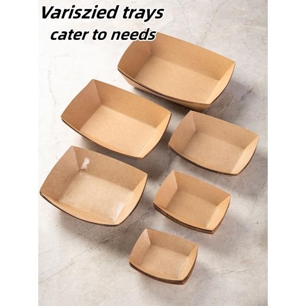 Disposable Kraft Paper Food Packaging Box for French Fries Custom Logo Design Solution