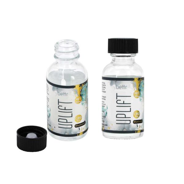 1oz 30ml Smell Leak Proof Airtight clear Round boston Glass Bottle with Black Screw Lid for Essential Oil Liquid Medicine Liquid