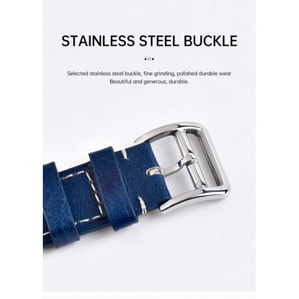 Vintage Blue Genuine Leather Strap