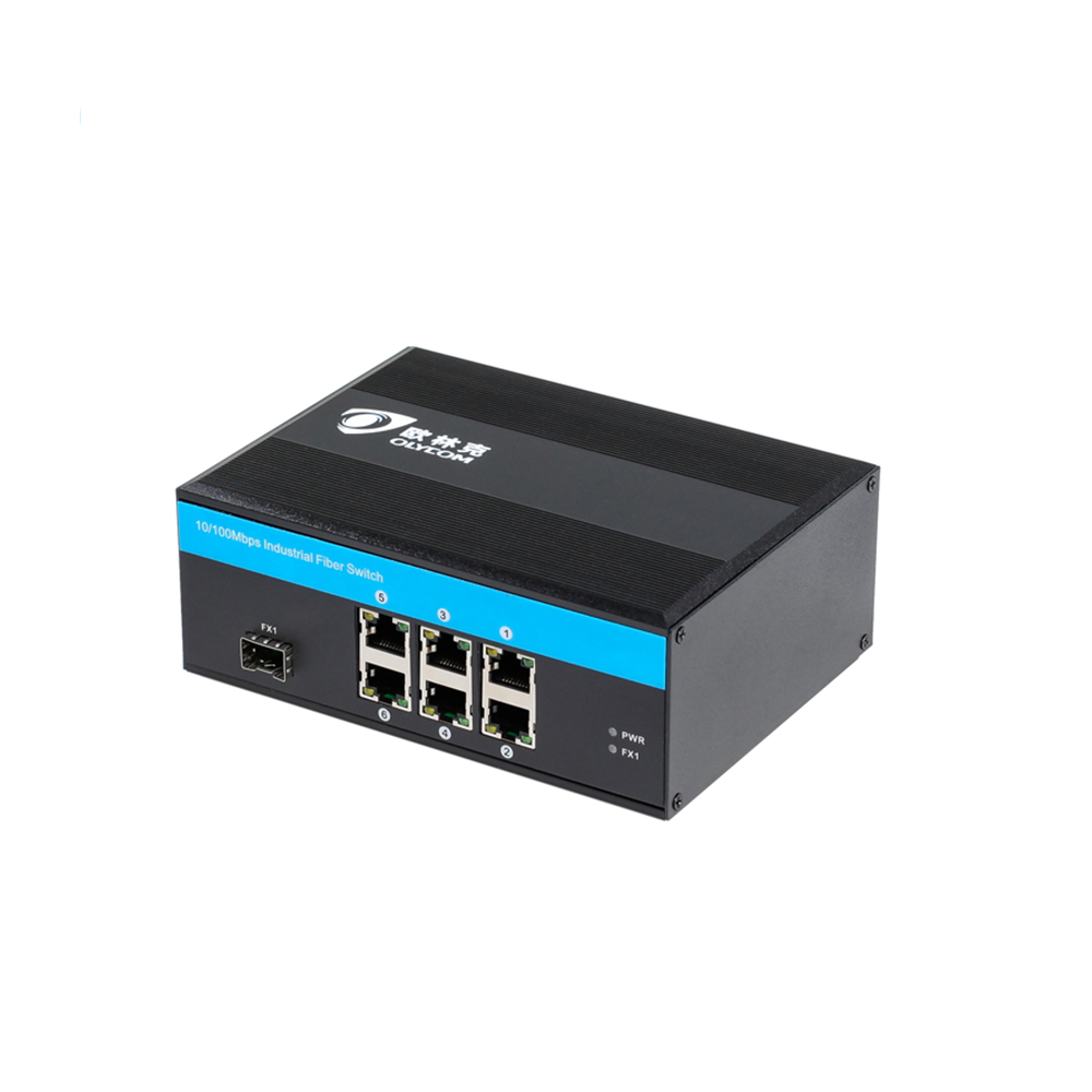 Порты переключателя 6 Poe оптического волокна FCC, прочный переключатель сети держателя рельса Din раковины металла